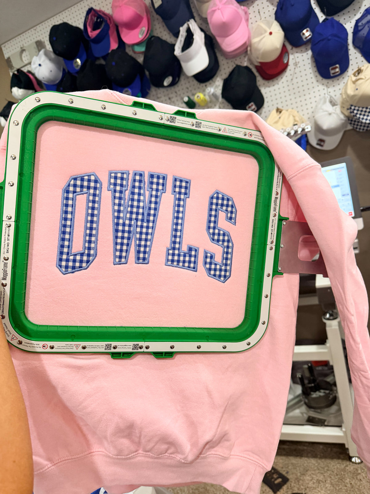 Gingham Owls/AnyMascot Sweatshirt