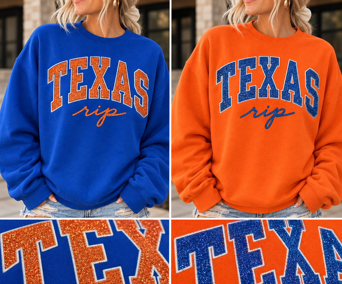 Texas Rip Glitter Sweatshirt